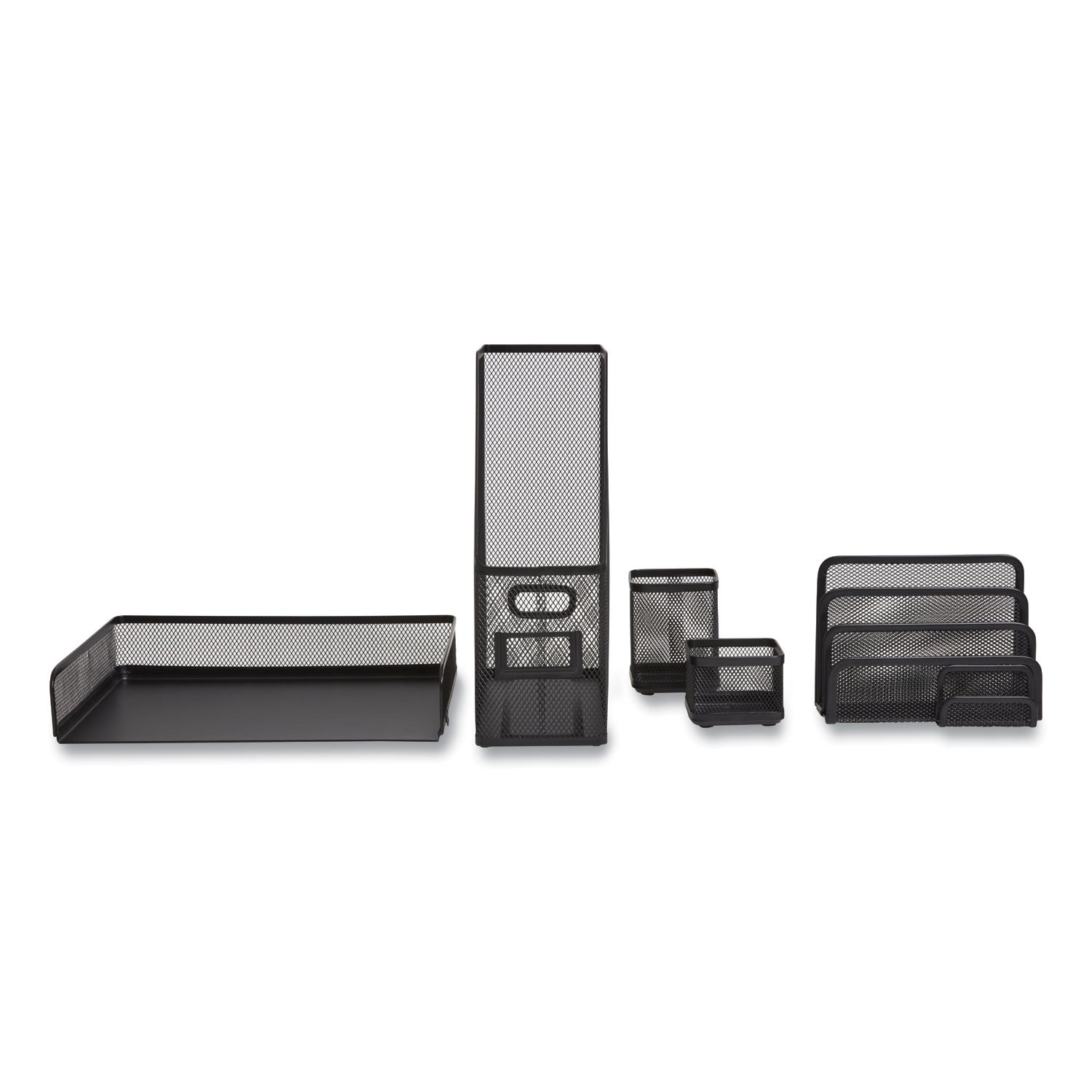 TRU RED™ Wire Mesh Organizer Set, 5 Pieces, Matte Black