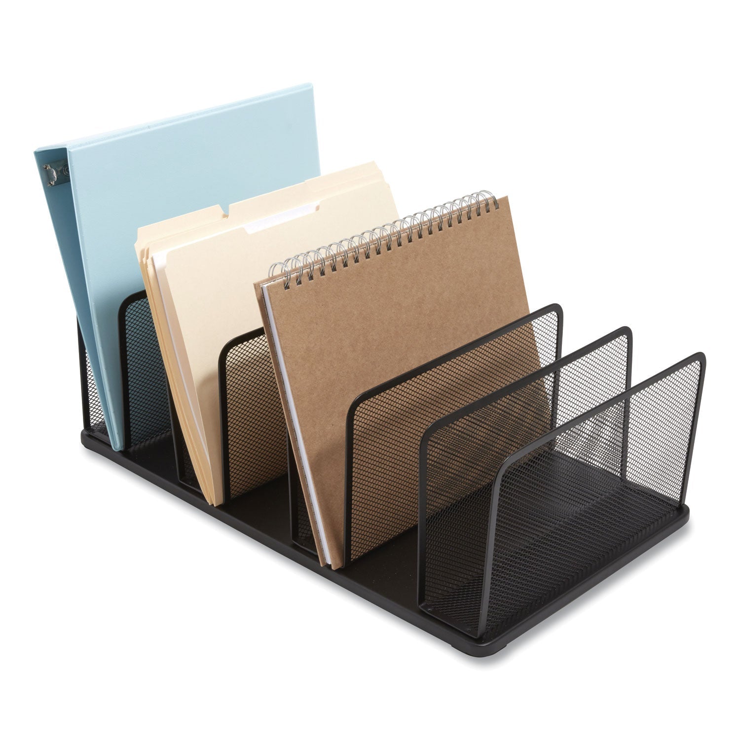 TRU RED™ Wire Mesh Vertical Document Sorter, 7 Sections, Letter-Size, 11.65 X 20 X 6.61, Matte Black