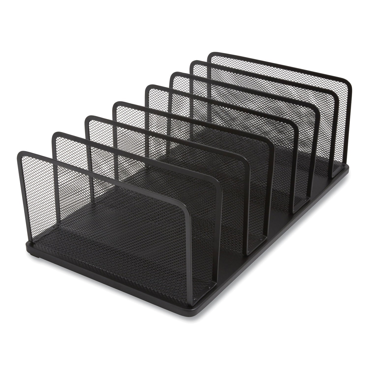 TRU RED™ Wire Mesh Vertical Document Sorter, 7 Sections, Letter-Size, 8.54 X 15.43 X 8.77, Matte Black