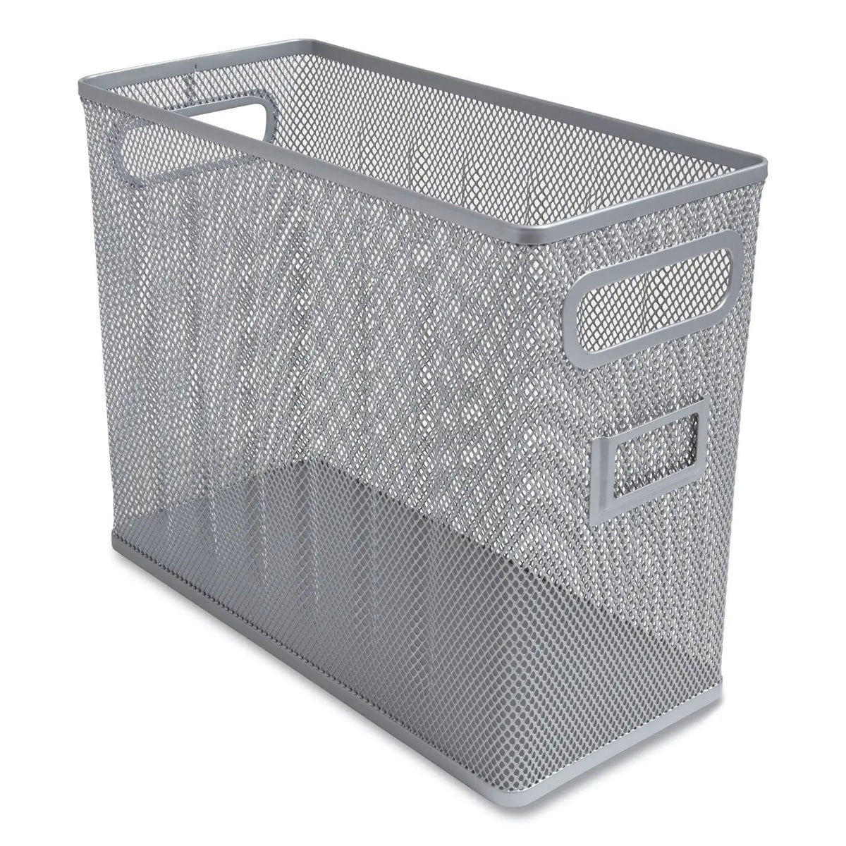 TRU RED™ Wire Mesh Box-Style Vertical Document Organizer, 1 Section, Letter-Size, 5.79 X 12.4 X 10.16, Silver