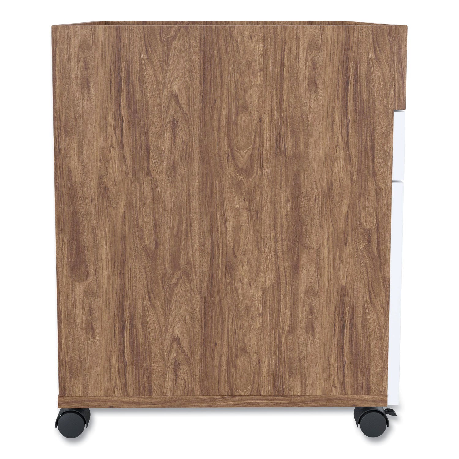 Union & Scale™ Essentials Mobile Pedestal File, Left Or Right, 2-Drawers: Box/file, Legal/letter, White/espresso, 15.5" X 21.2" X 24.2"