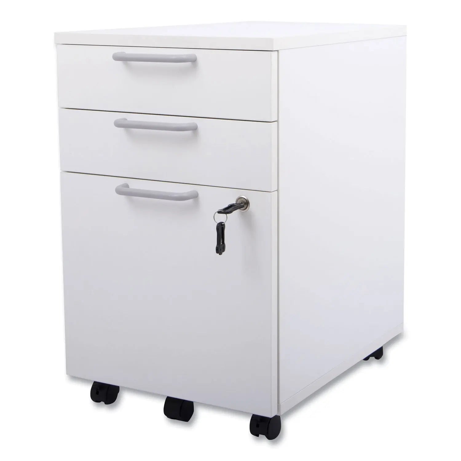 Union & Scale™ Essentials Mobile Pedestal File, Left Or Right, 3-Drawers: Box/box/file, Legal/letter, White, 15.6" X 21.3" X 24.3"