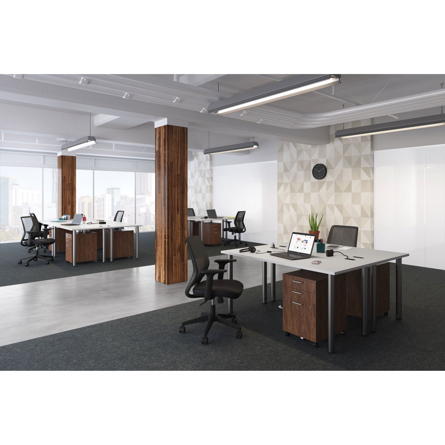 Union & Scale™ Essentials Mobile Pedestal File, Left Or Right, 3-Drawers: Box/box/file, Legal/letter, Espresso, 15.6" X 21.3" X 24.3"