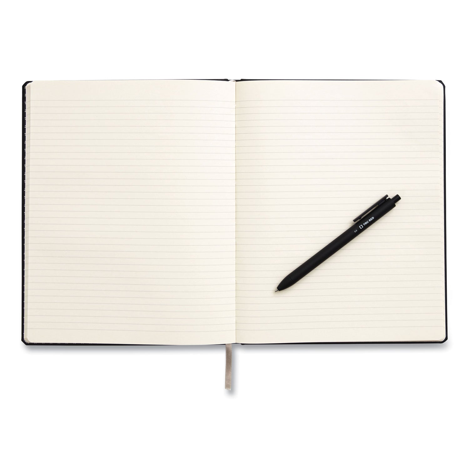 TRU RED™ Hardcover Business Journal, 1-Subject, Narrow Rule, Black Cover, (96) 10 x 8 Sheets