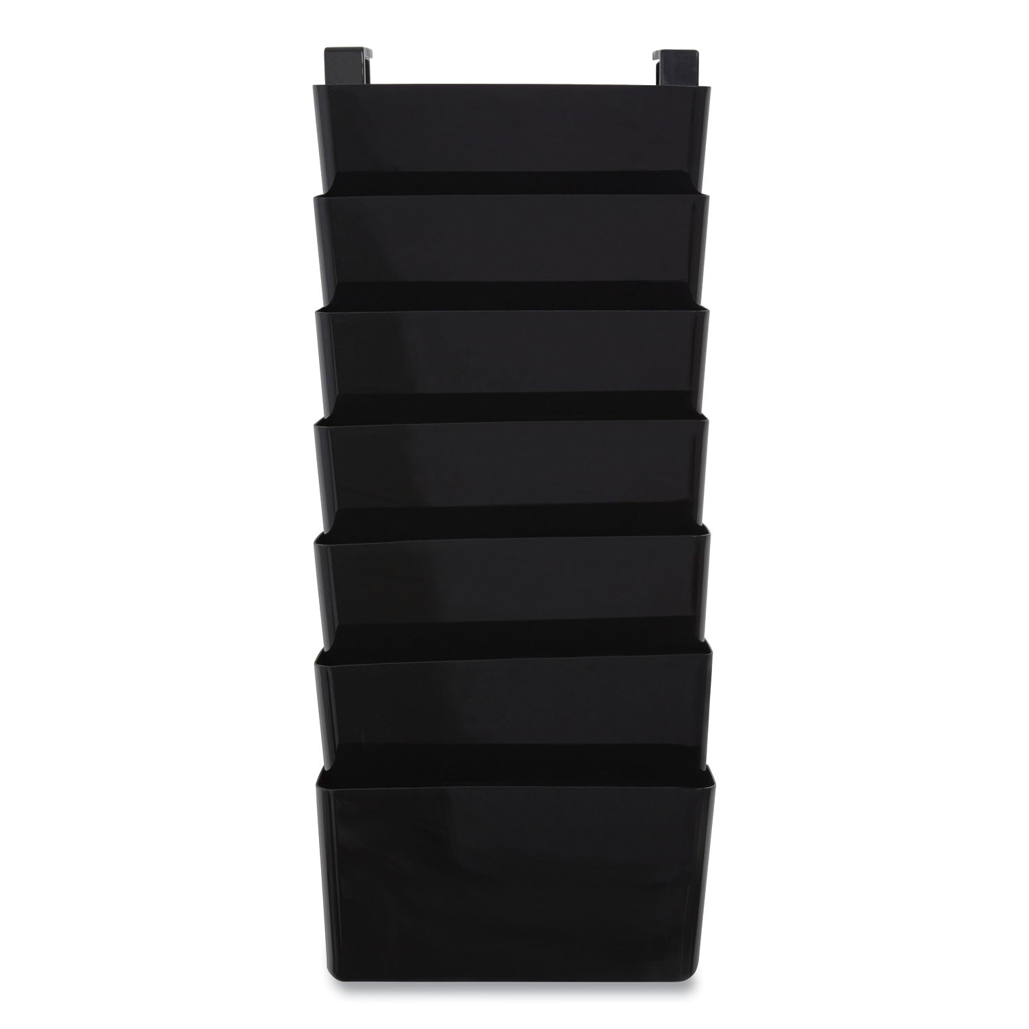 TRU RED™ Unbreakable Plastic Wall File, 7 Sections, Letter Size, 13" x 3.81" x 30.78", Black