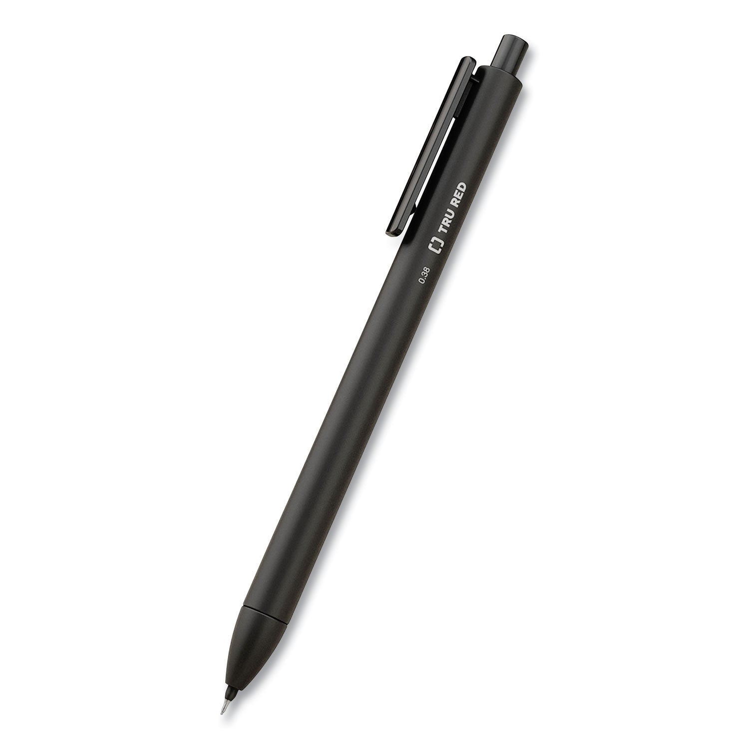 TRU RED™ Quick Dry Gel Pen, Retractable, Extra-Fine 0.38 Mm, Black Ink, Black Barrel, 5/pack