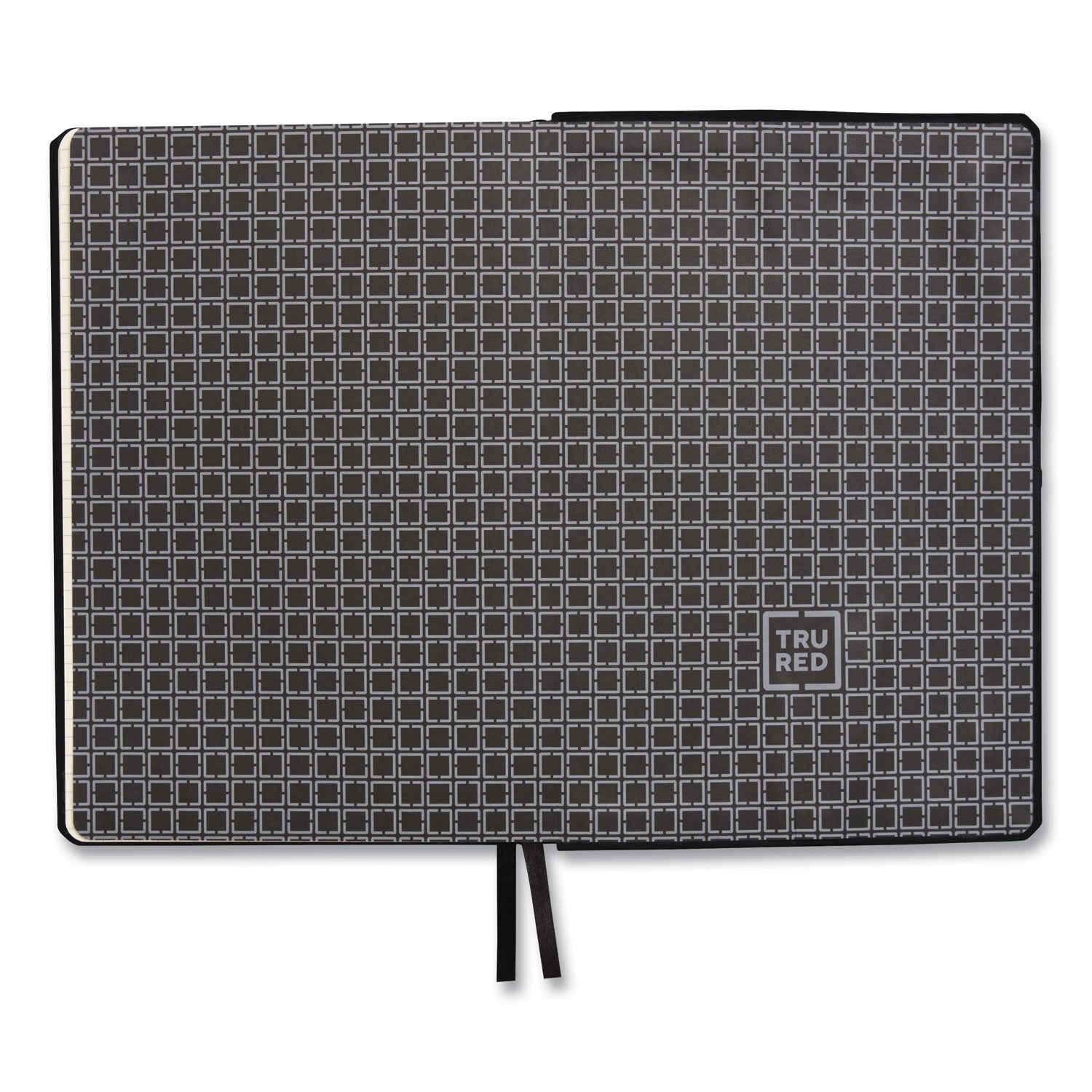 TRU RED™ Flexible-Cover Business Journal, Elastic Closure, 1-Subject, Quadrille Rule (5 sq/in), Black Cover, (128) 8 x 5.5 Sheets