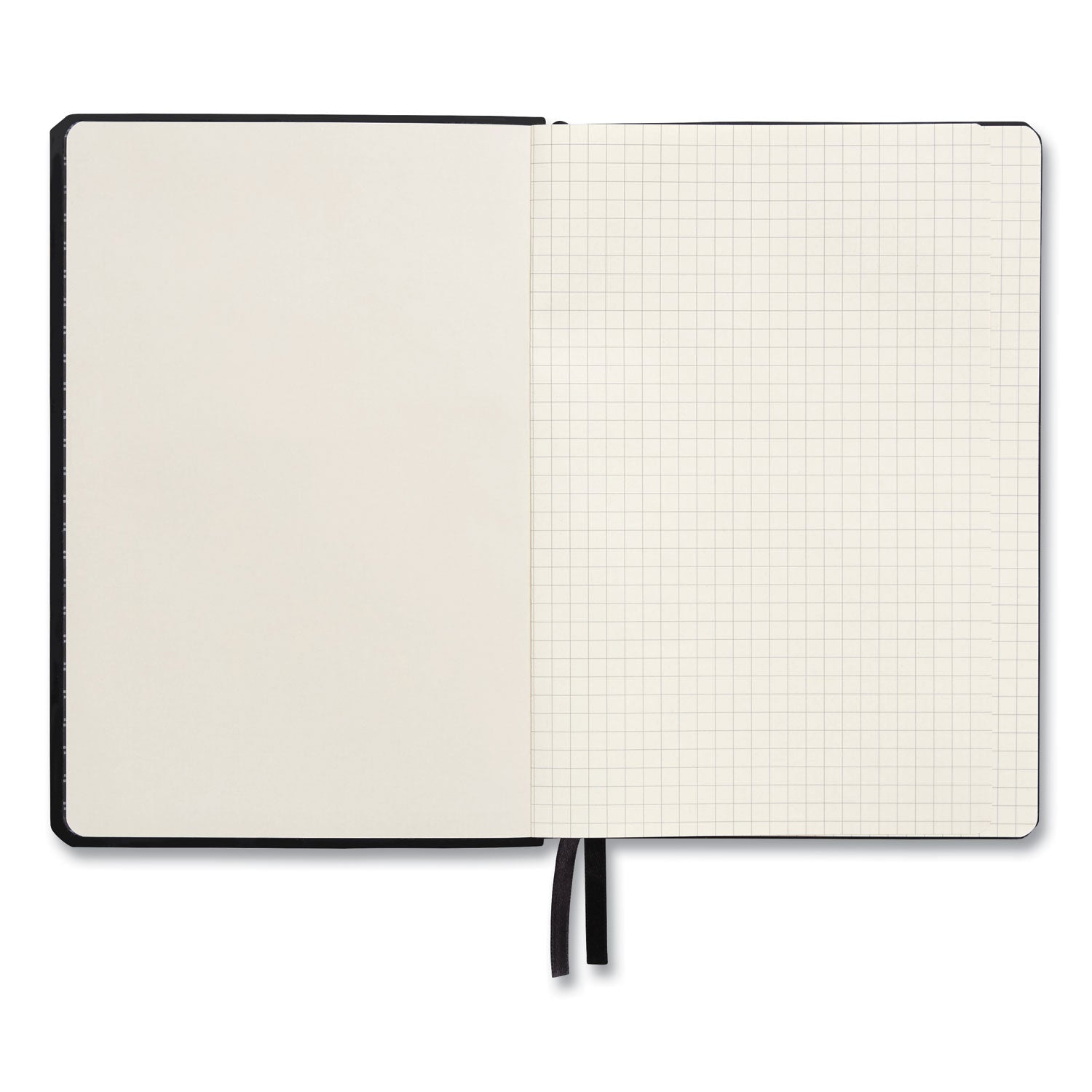 TRU RED™ Flexible-Cover Business Journal, Elastic Closure, 1-Subject, Quadrille Rule (5 sq/in), Black Cover, (128) 8 x 5.5 Sheets