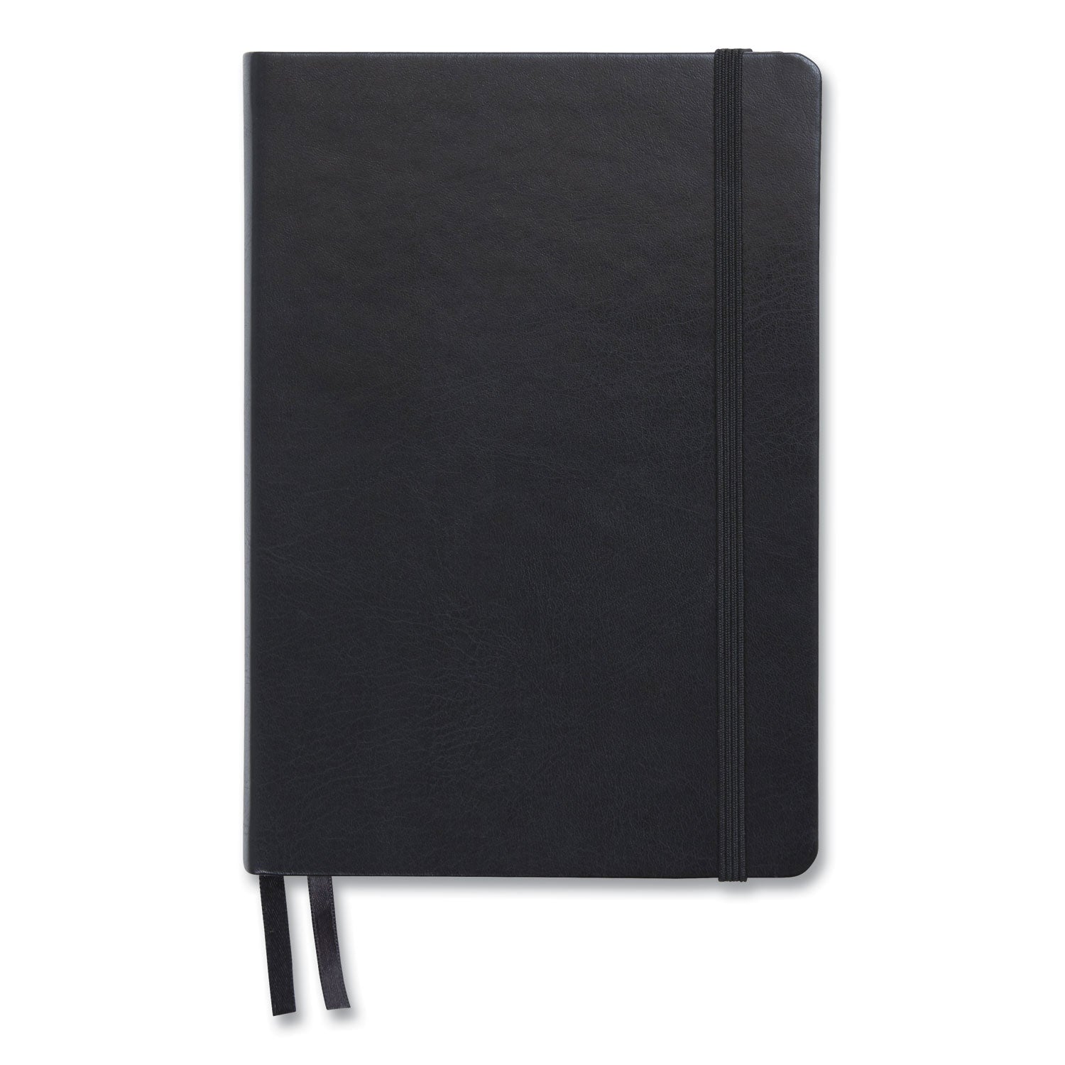 TRU RED™ Flexible-Cover Business Journal, Elastic Closure, 1-Subject, Narrow Rule, Black Cover, (128) 8 x 5.5 Sheets