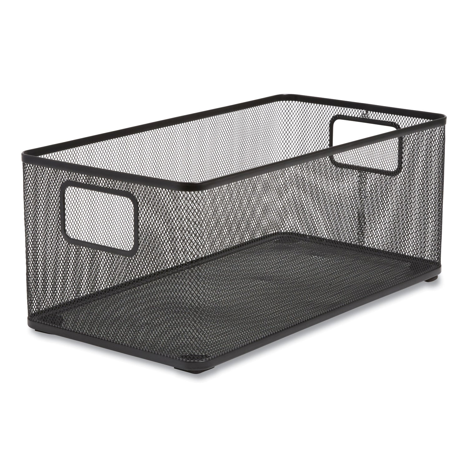 TRU RED™ Wire Mesh Storage Box, 8.58" X 15.75" X 6.69", Black