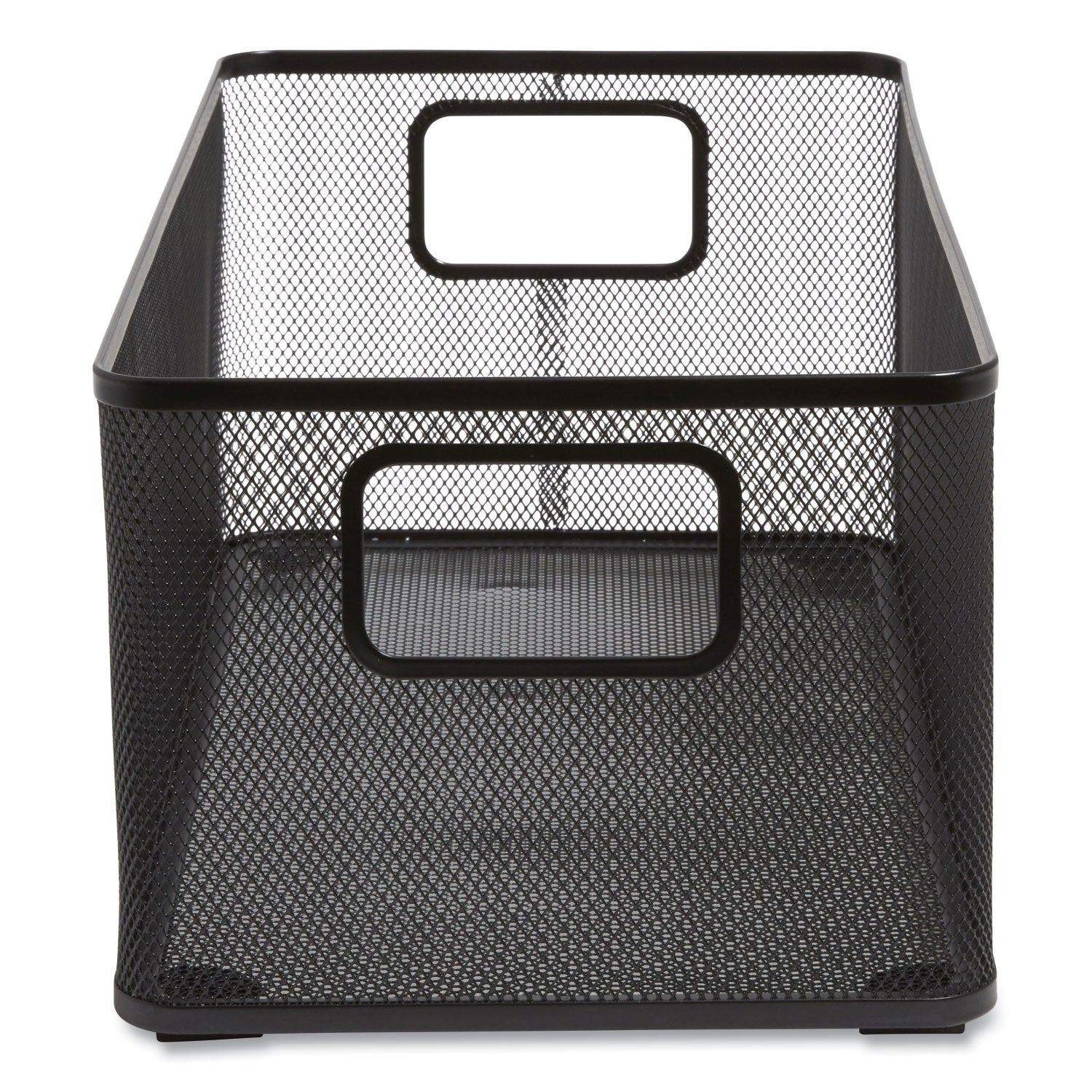 TRU RED™ Wire Mesh Storage Box, 8.58" X 15.75" X 6.69", Black