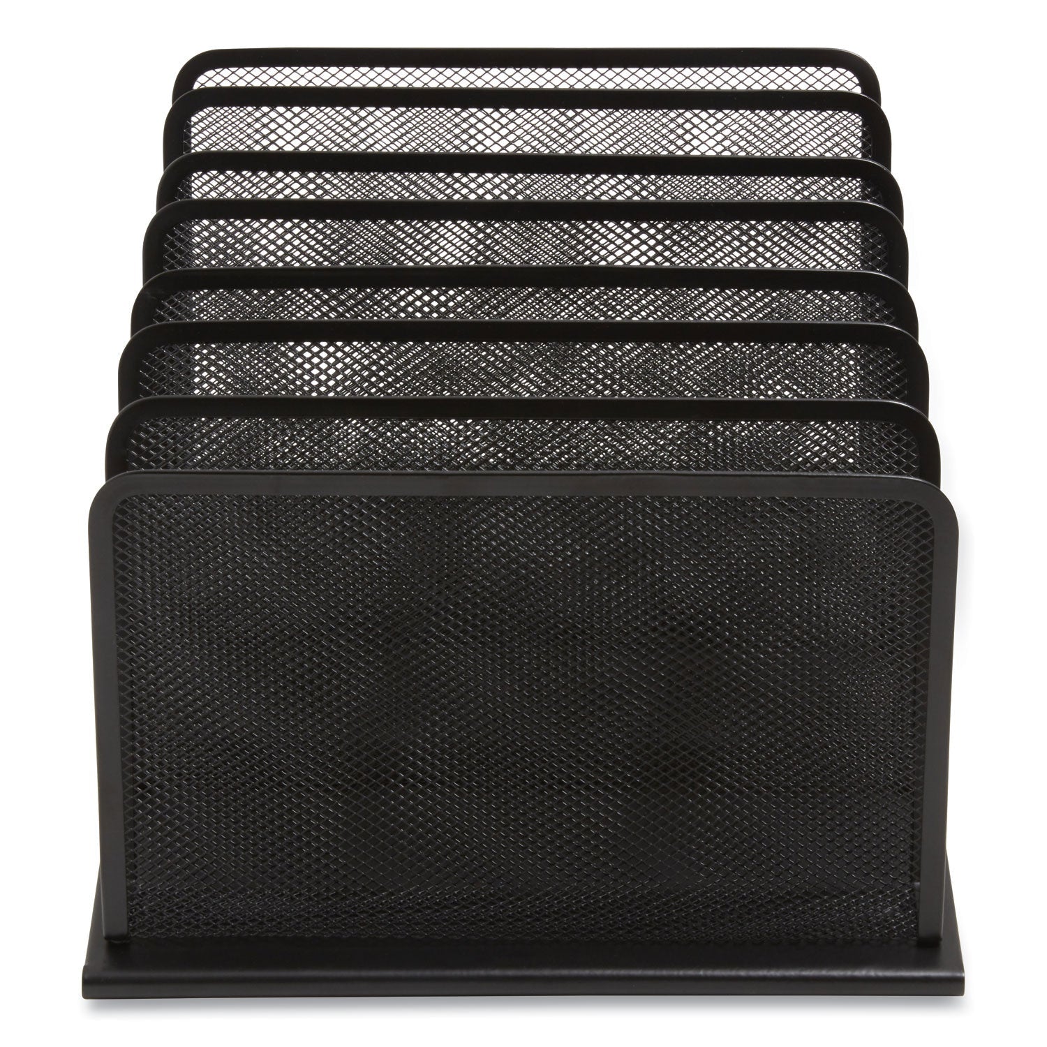 TRU RED™ Wire Mesh Incline Sorter, Open Design, 7 Sections, Letter-Size, 11.41 X 11.41 X 11.02, Matte Black