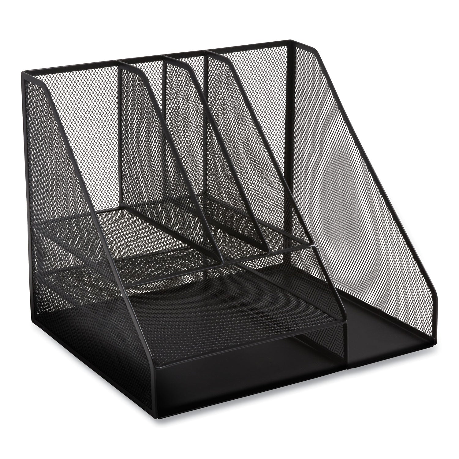 TRU RED™ Wire Mesh Combination Organizer, Vertical/horizontal, 8 Sections, Letter-Size, 12 X 12 X 13.97, Matte Black
