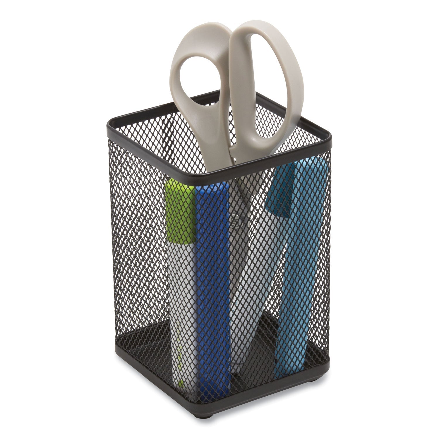 TRU RED™ Wire Mesh Jumbo Pencil Holder, 4.33 X 4.33 X 6.69, Black