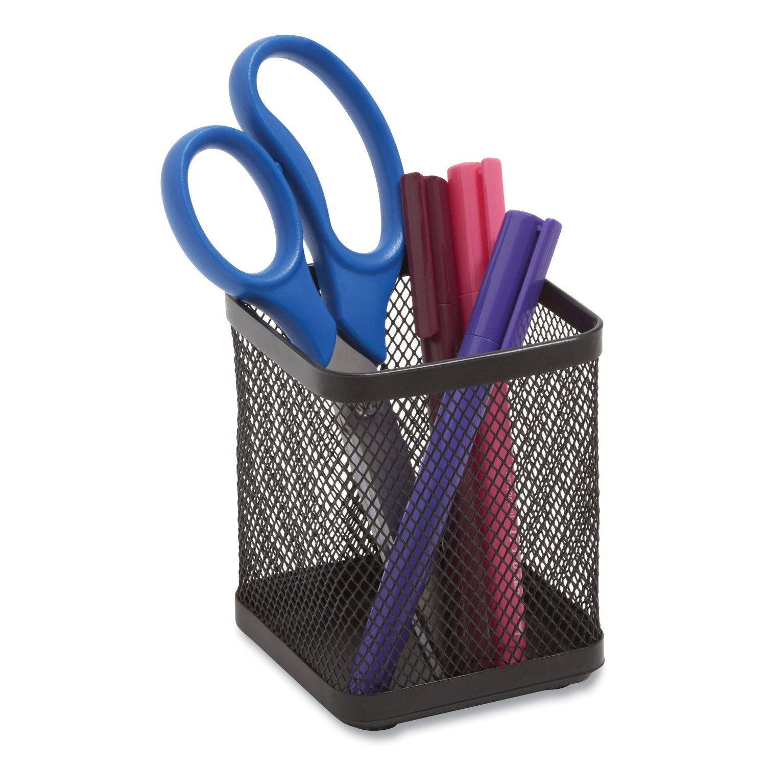 TRU RED™ Wire Mesh Pencil Holder, 3.46 X 3.46 X 4.33, Black