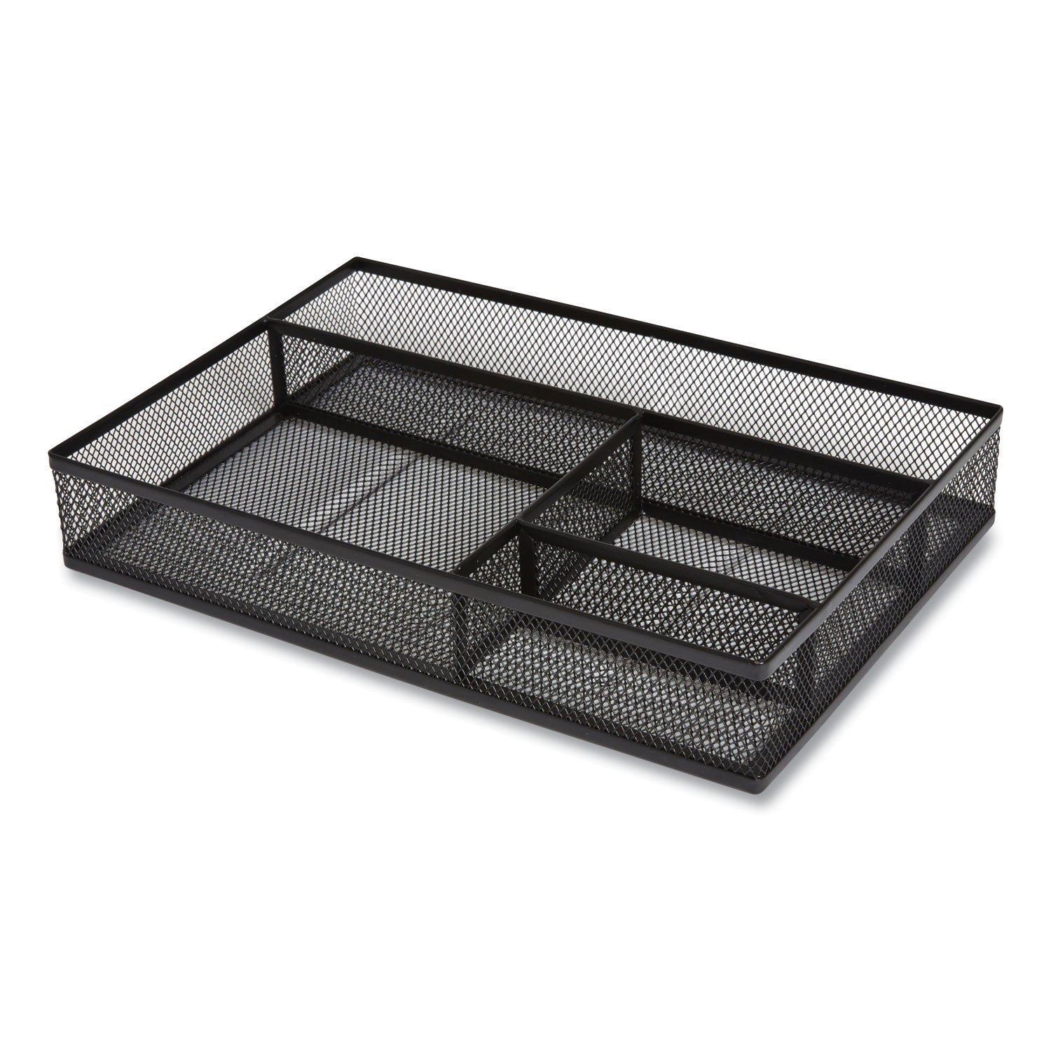 TRU RED™ Mesh Drawer Organizer, Four Compartment, 13.58 X 9.45 X 2.2, Black