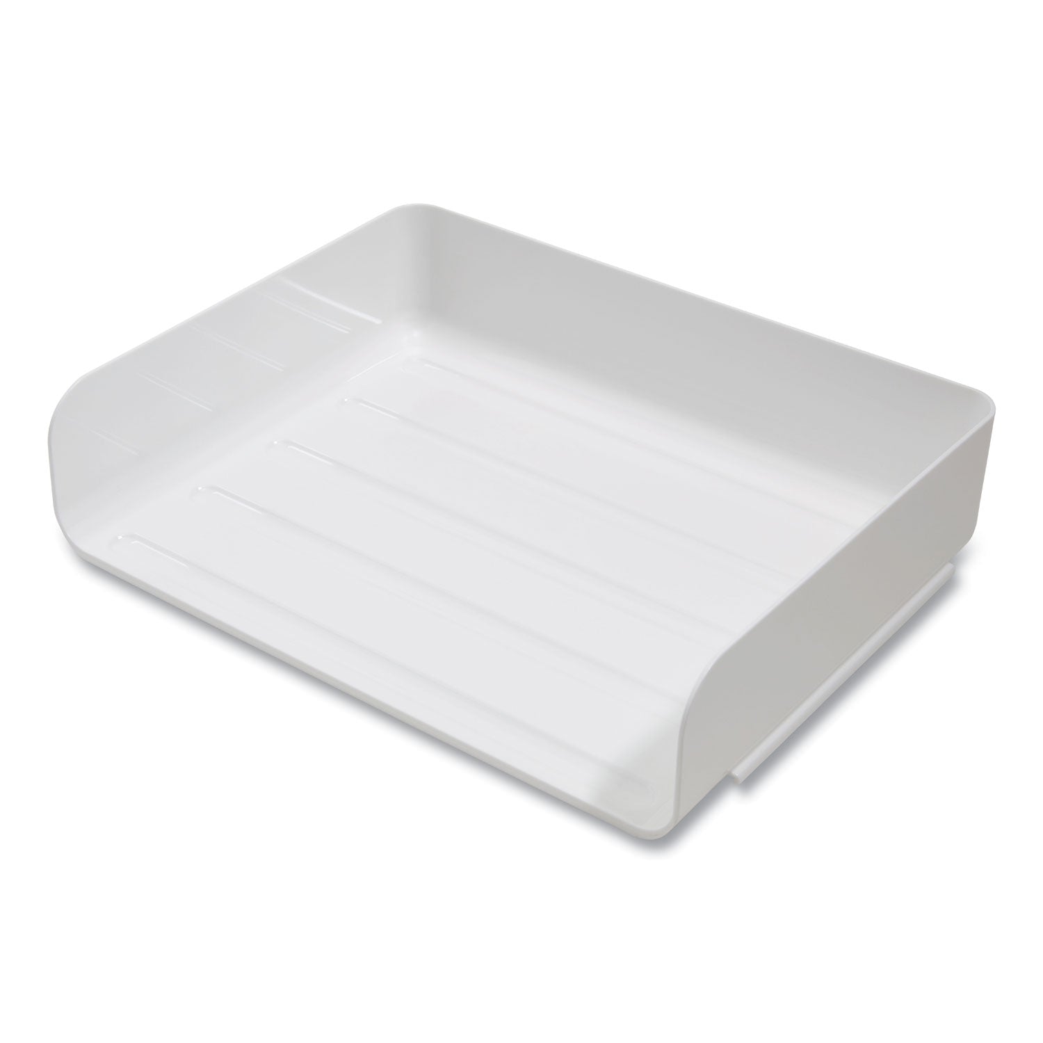 TRU RED™ Side-Load Stackable Plastic Document Tray, 1 Section, Letter-Size, 12.63 X 9.72 X 3.01, White, 2/pack