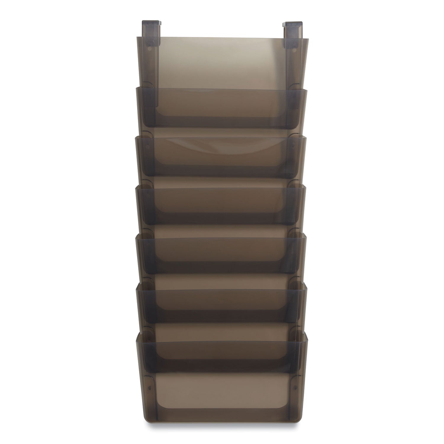 TRU RED™ Unbreakable Plastic Wall File, 7 Sections, Letter Size, 13" x 3.81" x 30.78", Smoke