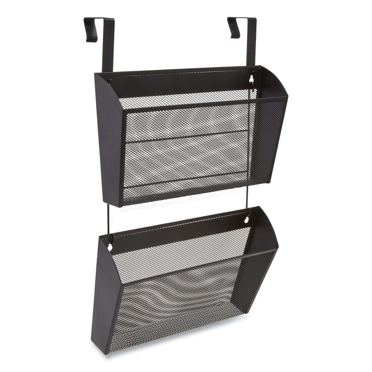 TRU RED™ Wire Mesh Wall File, 2 Sections, Letter Size, 14.37" x 3.34", Black