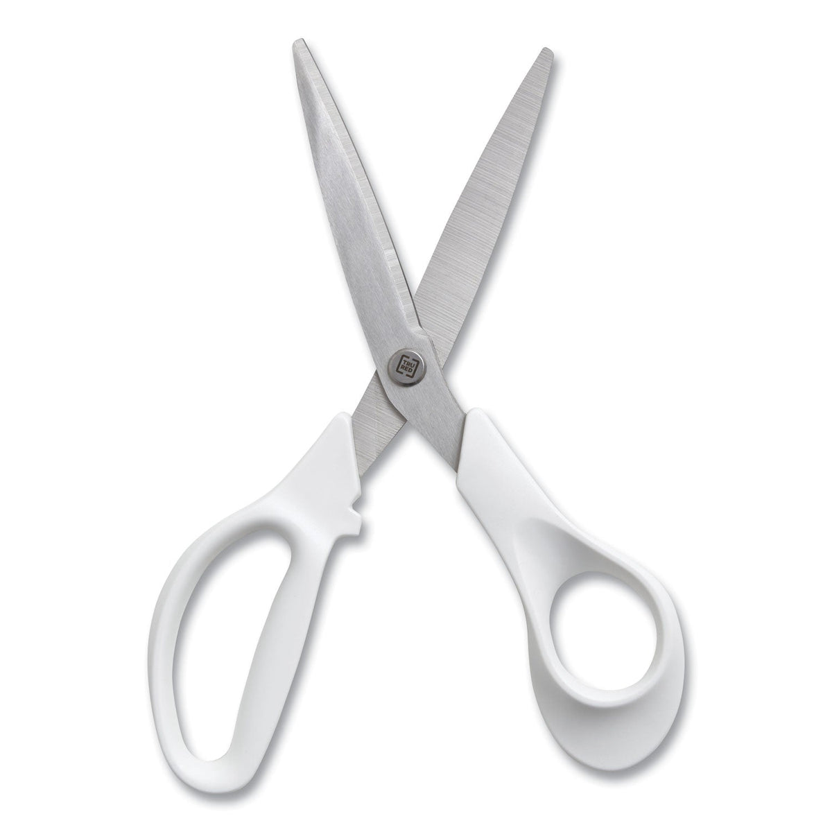 TRU RED™ Stainless Steel Scissors, 8" Long, 3.58" Cut Length, Straight Assorted Color Handles, 2/Pack