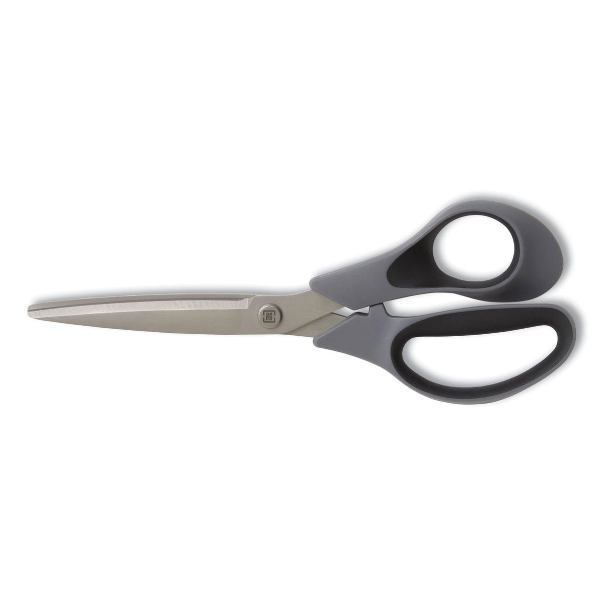 TRU RED™ Non-Stick Titanium-Coated Scissors, 8" Long, 3.86" Cut Length, Straight Gray/Black Handle, Gun-Metal Gray Blades