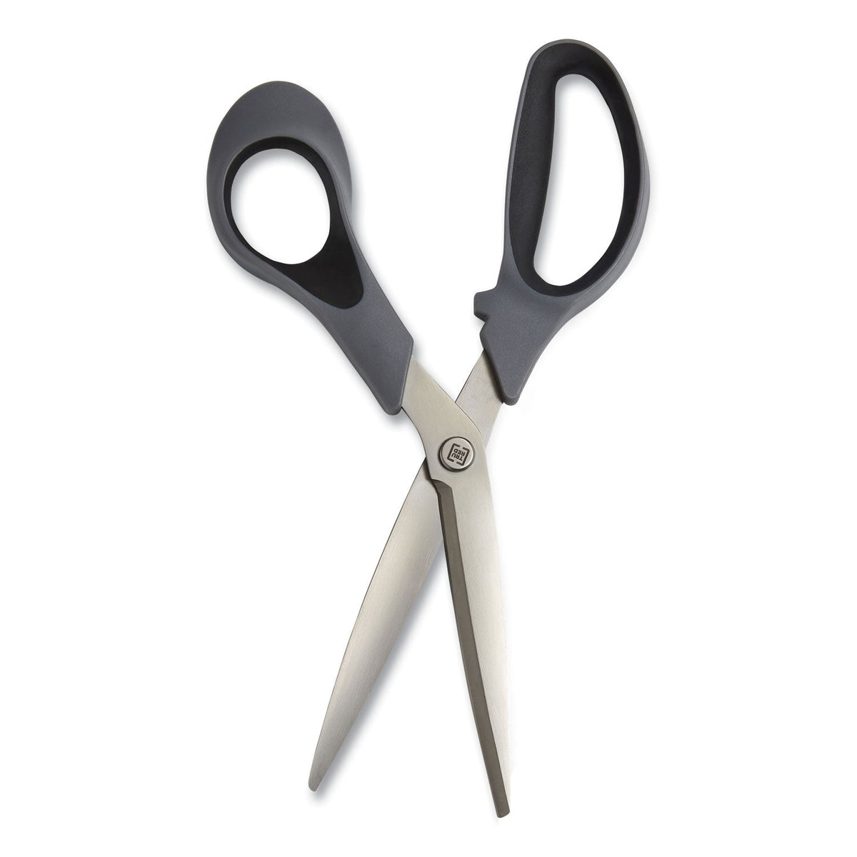 TRU RED™ Non-Stick Titanium-Coated Scissors, 8" Long, 3.86" Cut Length, Straight Gray/Black Handle, Gun-Metal Gray Blades, 2/Pack