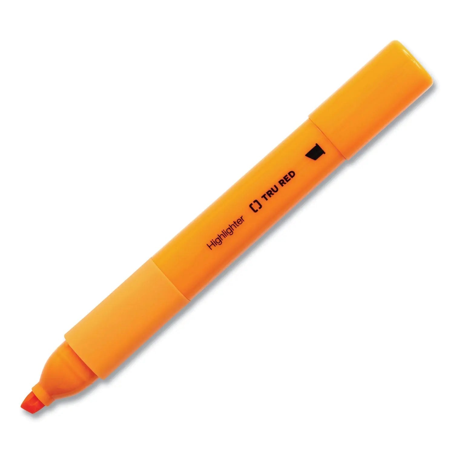 TRU RED™ Tank Style Chisel Tip Highlighter, Assorted Ink Colors, Chisel Tip, Assorted Barrel Colors, 12/Pack