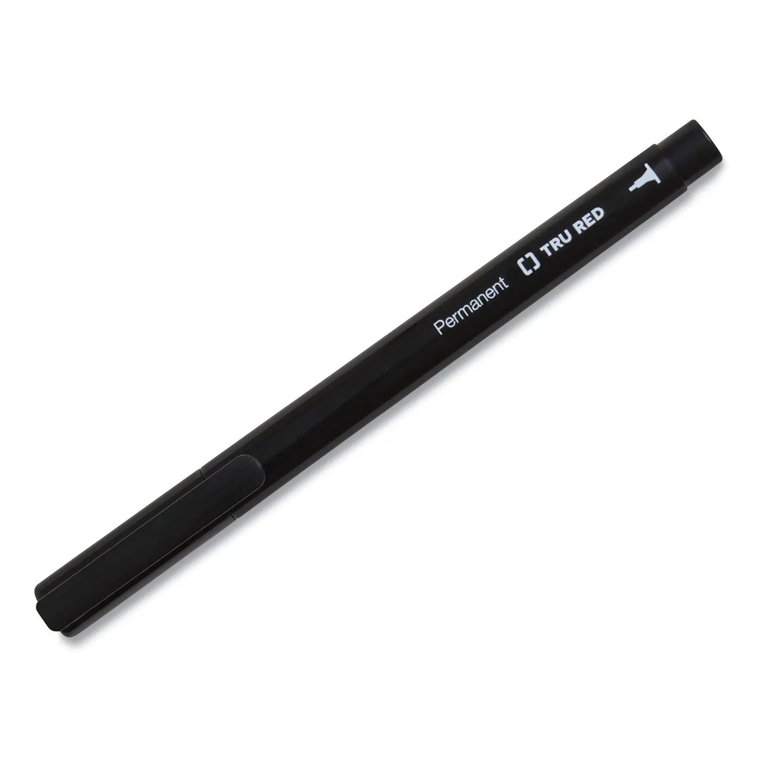 TRU RED™ Permanent Marker, Tank-Style, Medium Chisel Tip, Black, 5/Pack