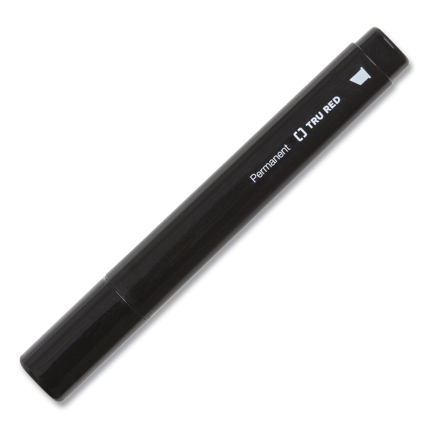 TRU RED™ PERMANENT MARKER, PEN-STYLE, FINE BULLET TIP, BLACK, DOZEN