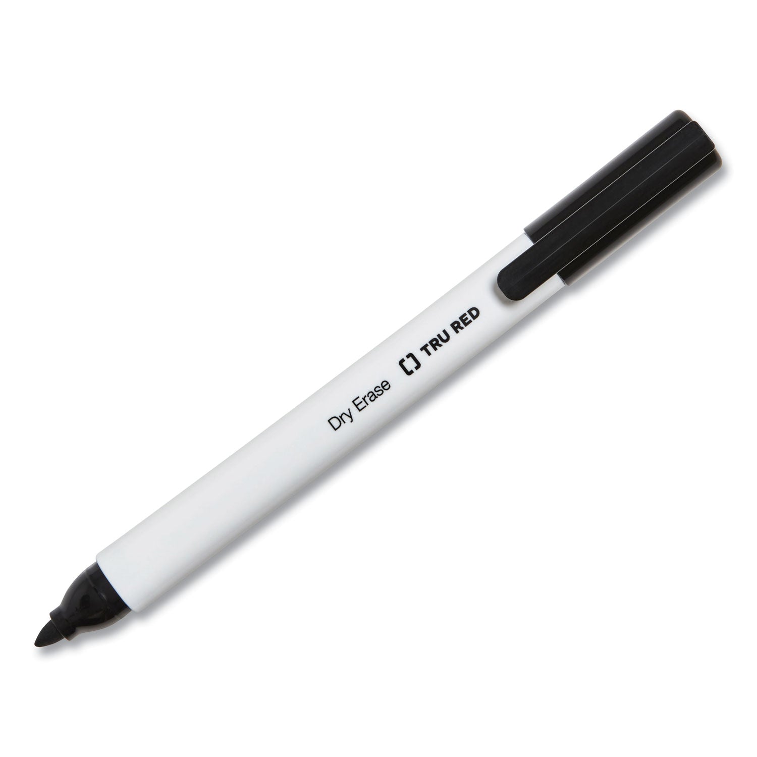 TRU RED™ Dry Erase Marker, Pen-Style, Fine Bullet Tip, Black, Dozen