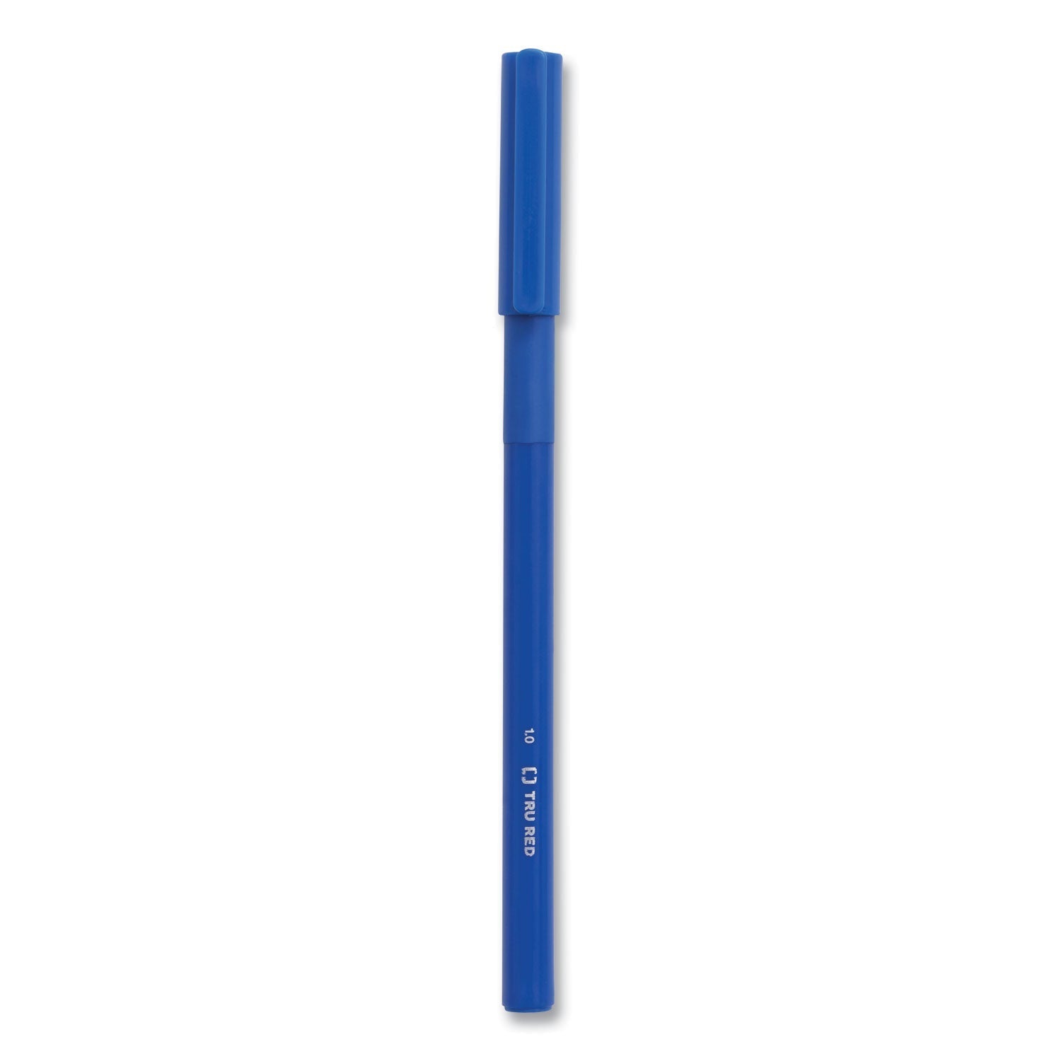 TRU RED™ Gripped Ballpoint Pen, Stick, Medium 1 mm, Blue Ink, Blue Barrel, Dozen