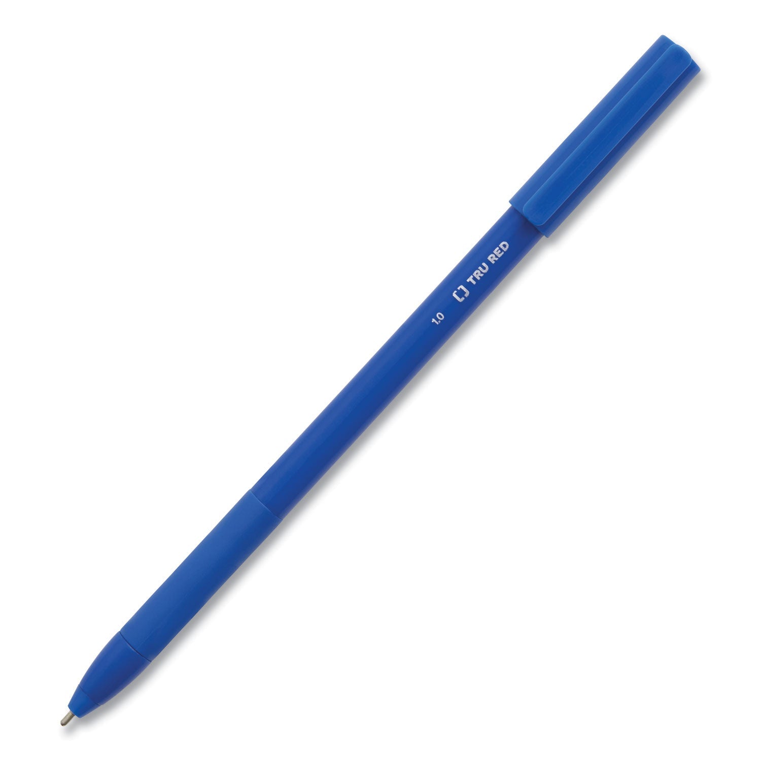 TRU RED™ Gripped Ballpoint Pen, Stick, Medium 1 mm, Blue Ink, Blue Barrel, 60/Pack