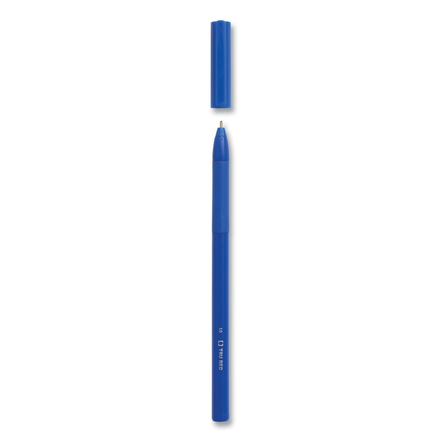 TRU RED™ Gripped Ballpoint Pen, Stick, Medium 1 mm, Blue Ink, Blue Barrel, 60/Pack