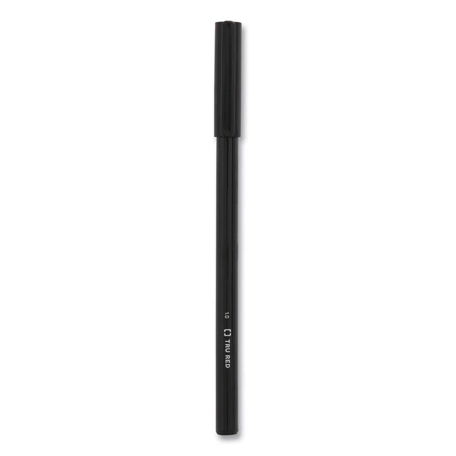 TRU RED™ Ballpoint Pen, Stick, Medium 1 Mm, Black Ink, Black Barrel, Dozen