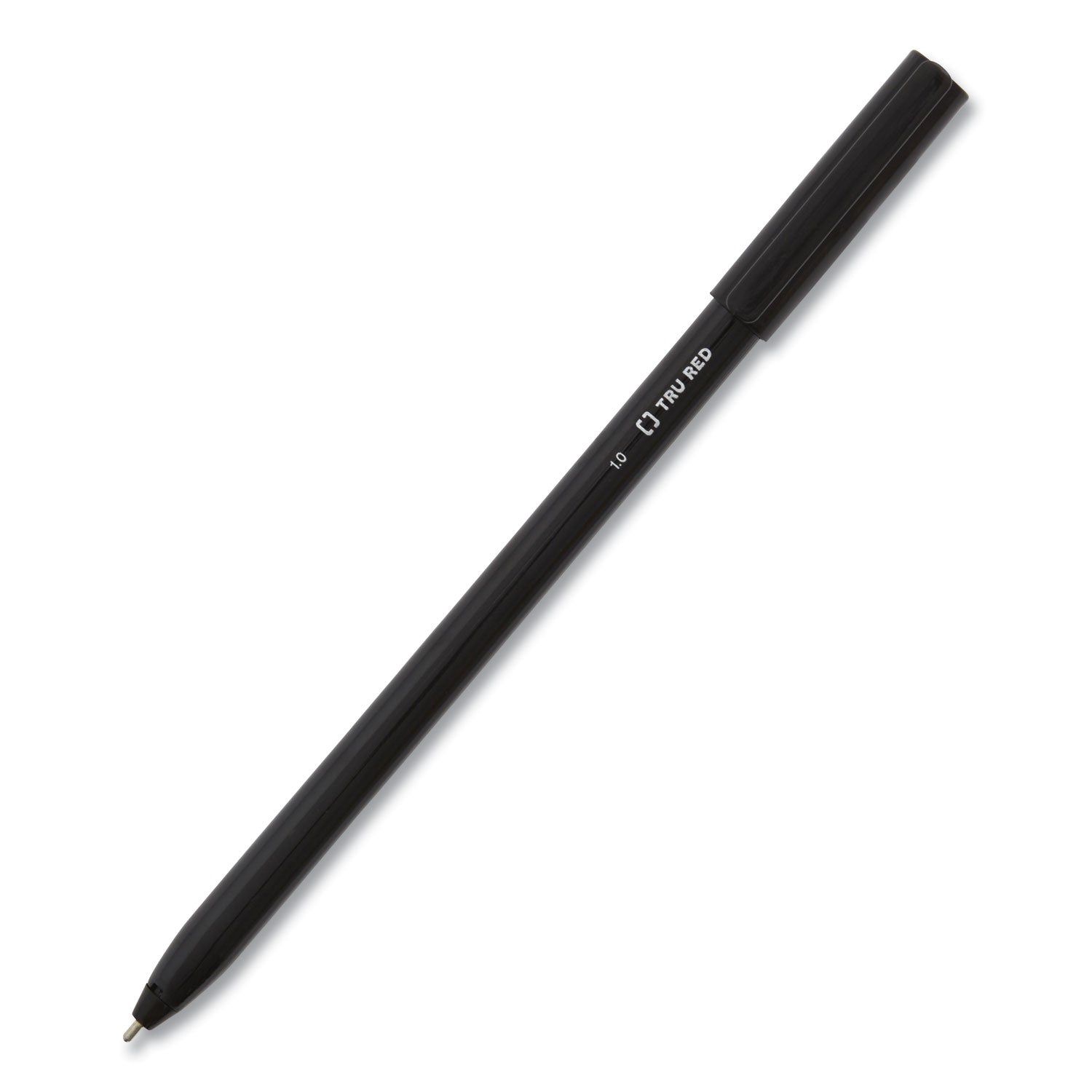 TRU RED™ Ballpoint Pen, Stick, Medium 1 Mm, Black Ink, Black Barrel, 60/pack