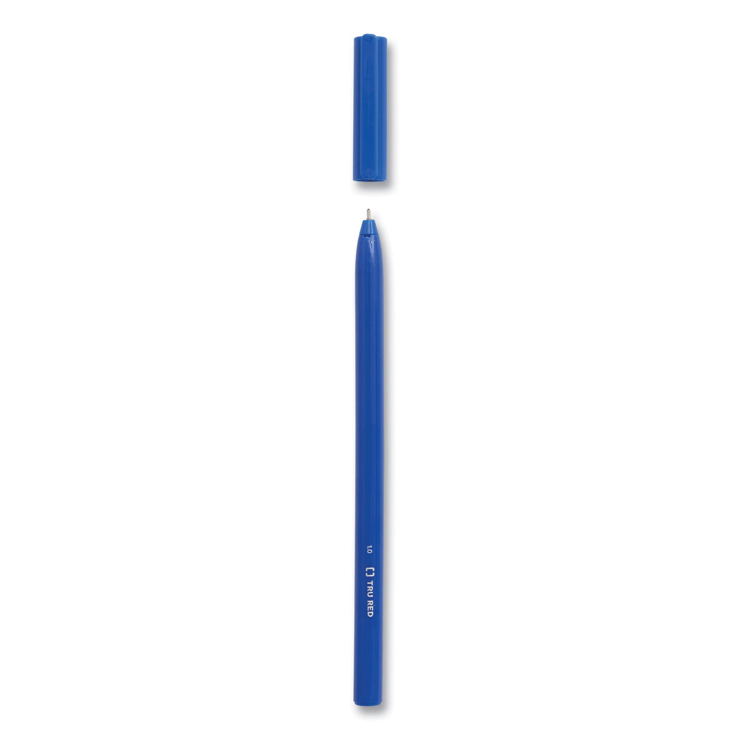 TRU RED™ Ballpoint Pen, Stick, Medium 1 Mm, Blue Ink, Blue Barrel, Dozen