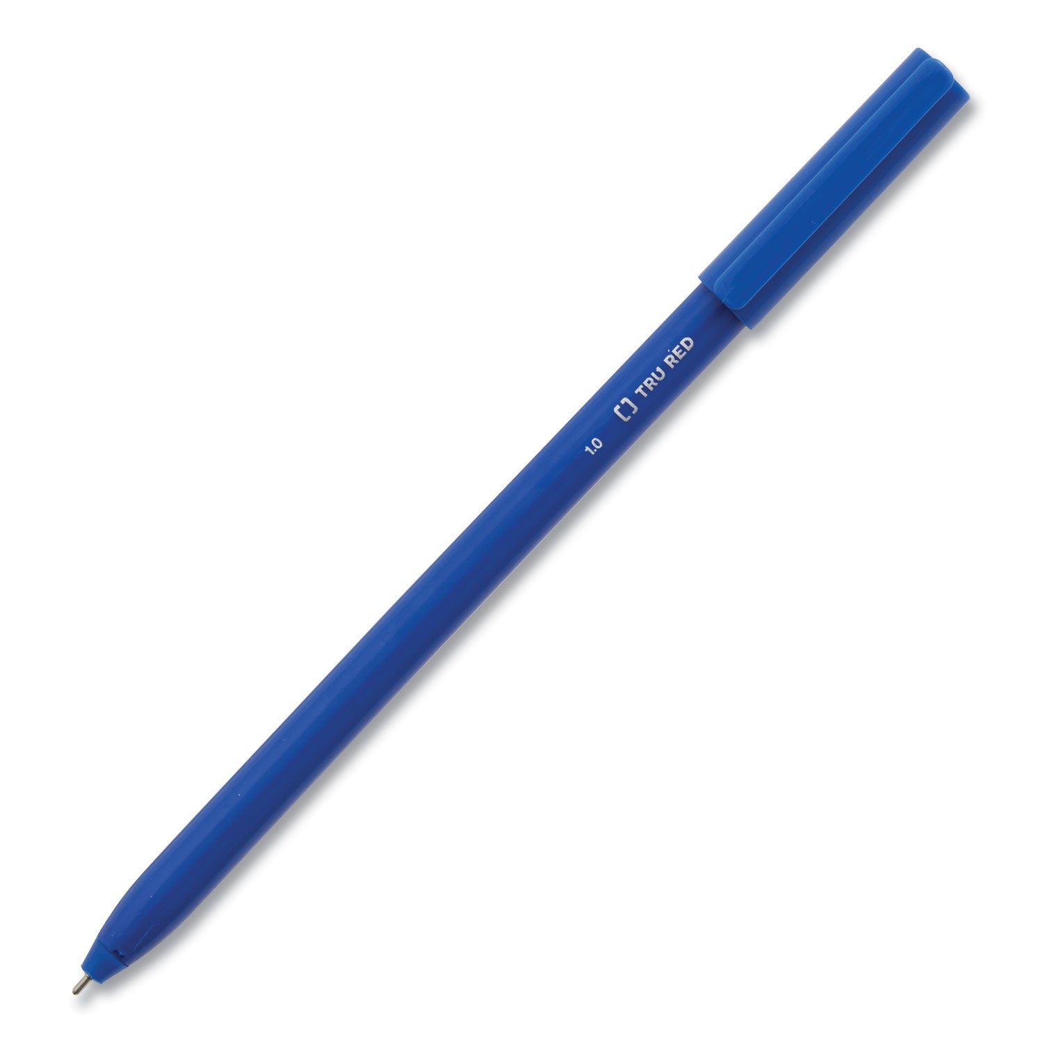 TRU RED™ Ballpoint Pen, Stick, Medium 1 Mm, Blue Ink, Blue Barrel, Dozen