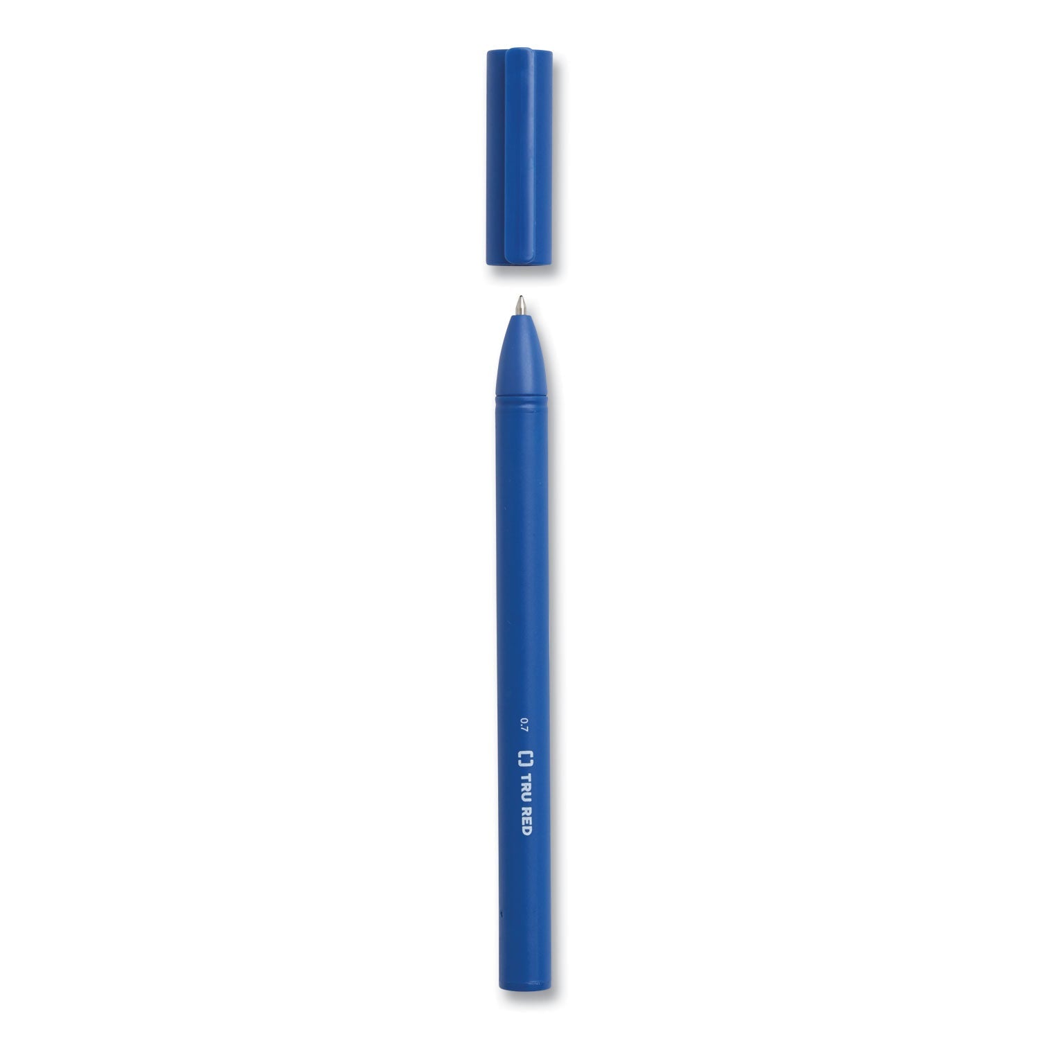 TRU RED™ Quick Dry Gel Pen, Stick, Medium 0.7 Mm, Blue Ink, Blue Barrel, Dozen