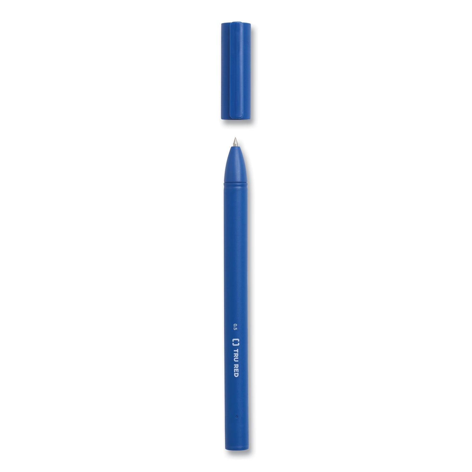 TRU RED™ Quick Dry Gel Pen, Stick, Fine 0.5 Mm, Blue Ink, Blue Barrel, Dozen