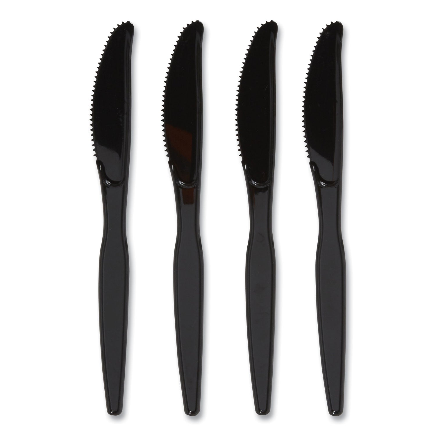 Perk™ Heavyweight Plastic Cutlery, Knife, Black, 100/Pack
