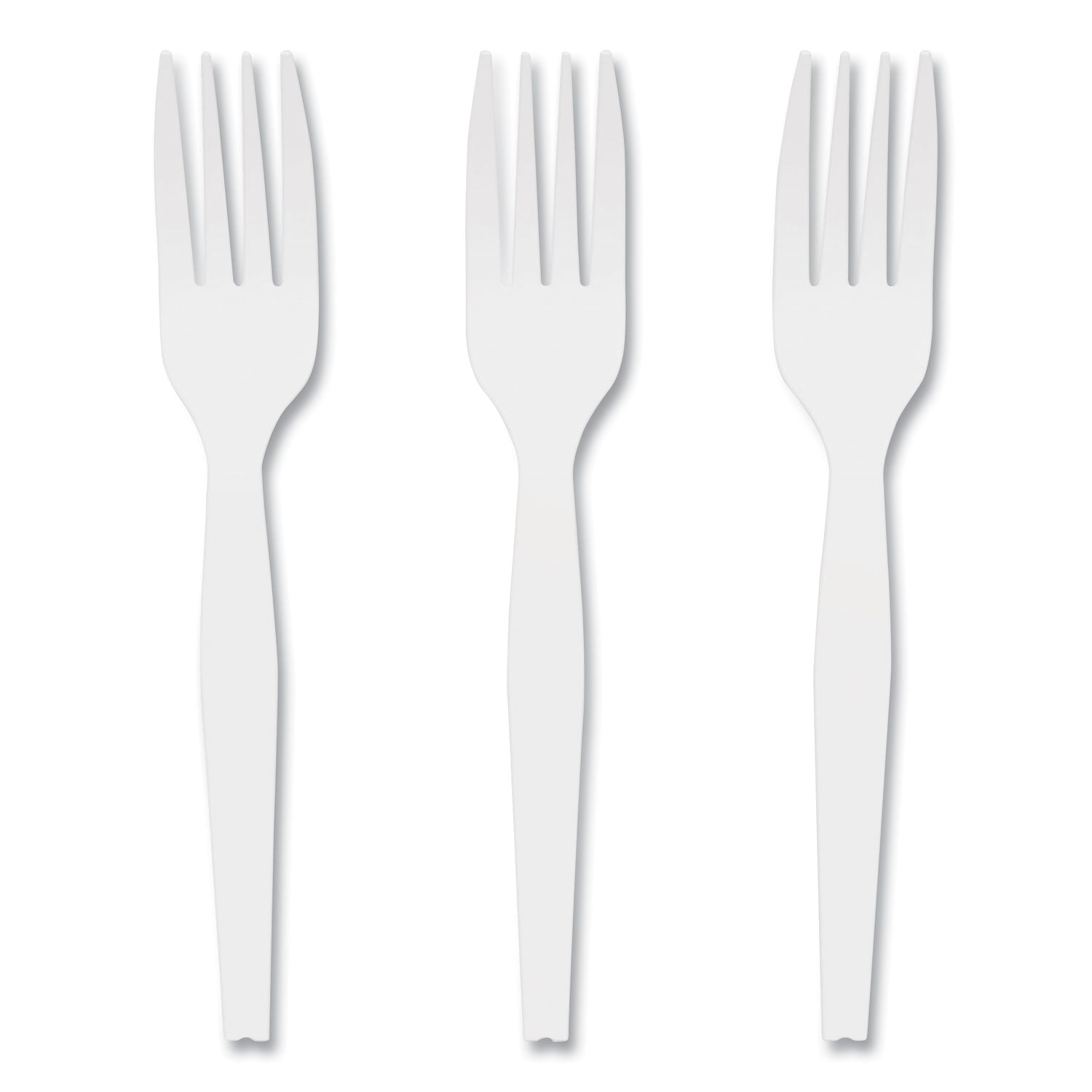 Perk™ Mediumweight Plastic Cutlery, Fork, White, 1,000/pack