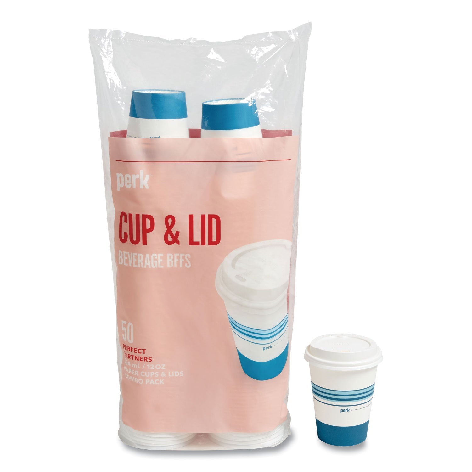 Perk™ Plastic Cold Cups, 16 Oz, Blue, 50/pack