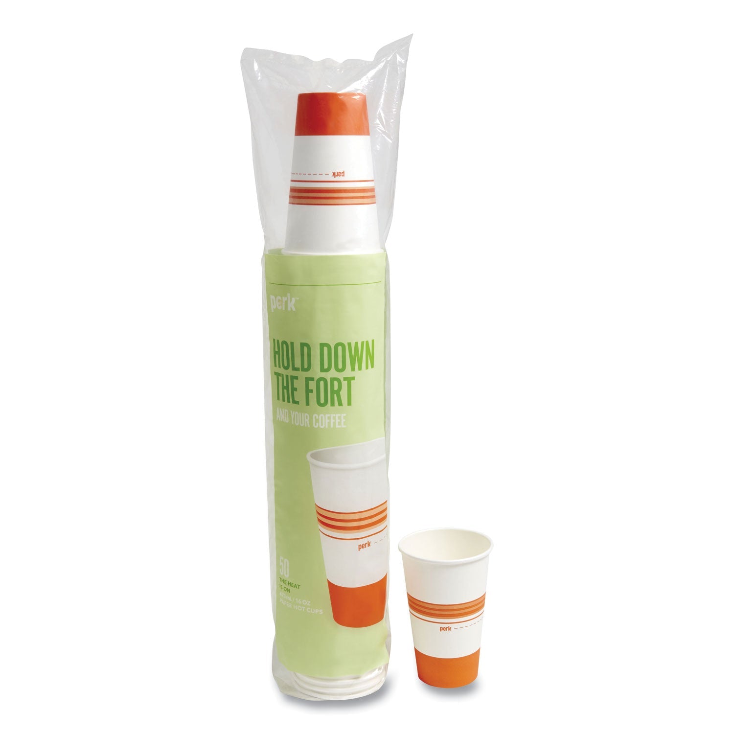 Perk™ Plastic Cold Cups, 16 Oz, Clear, 50/pack