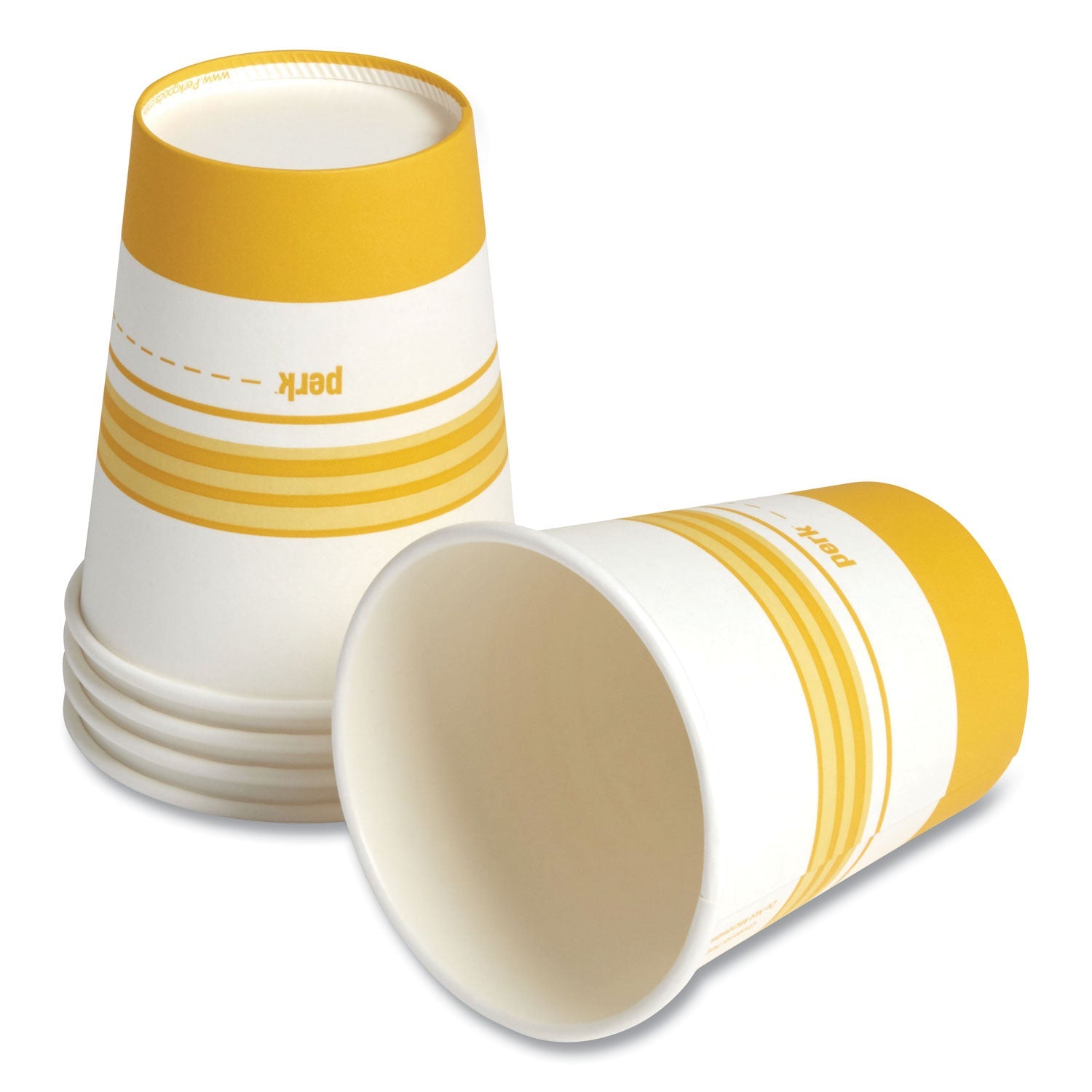 Perk™ Paper Hot Cups, 16 oz, White/Orange, 50/Pack - Bloom Skins