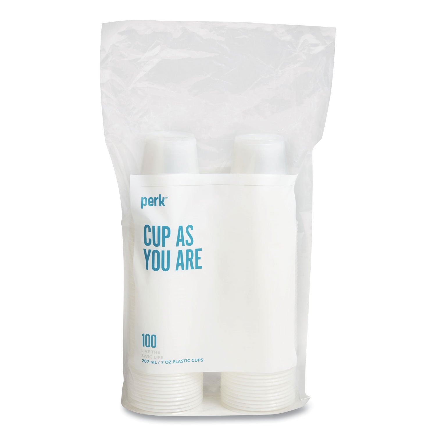 Perk™ Plastic Cold Cups, 7 oz, Clear, 100/Pack
