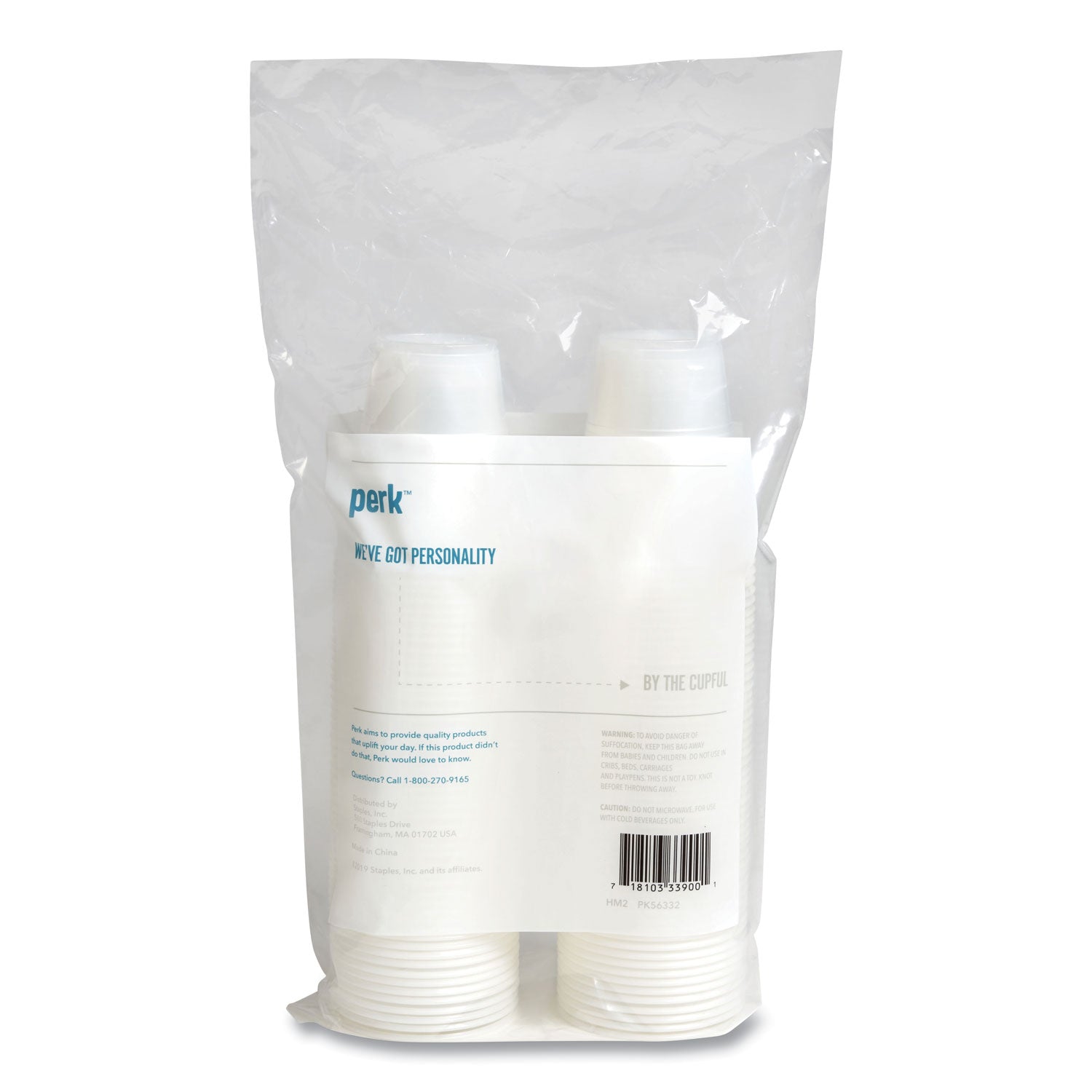 Perk™ Plastic Cold Cups, 7 oz, Clear, 100/Pack