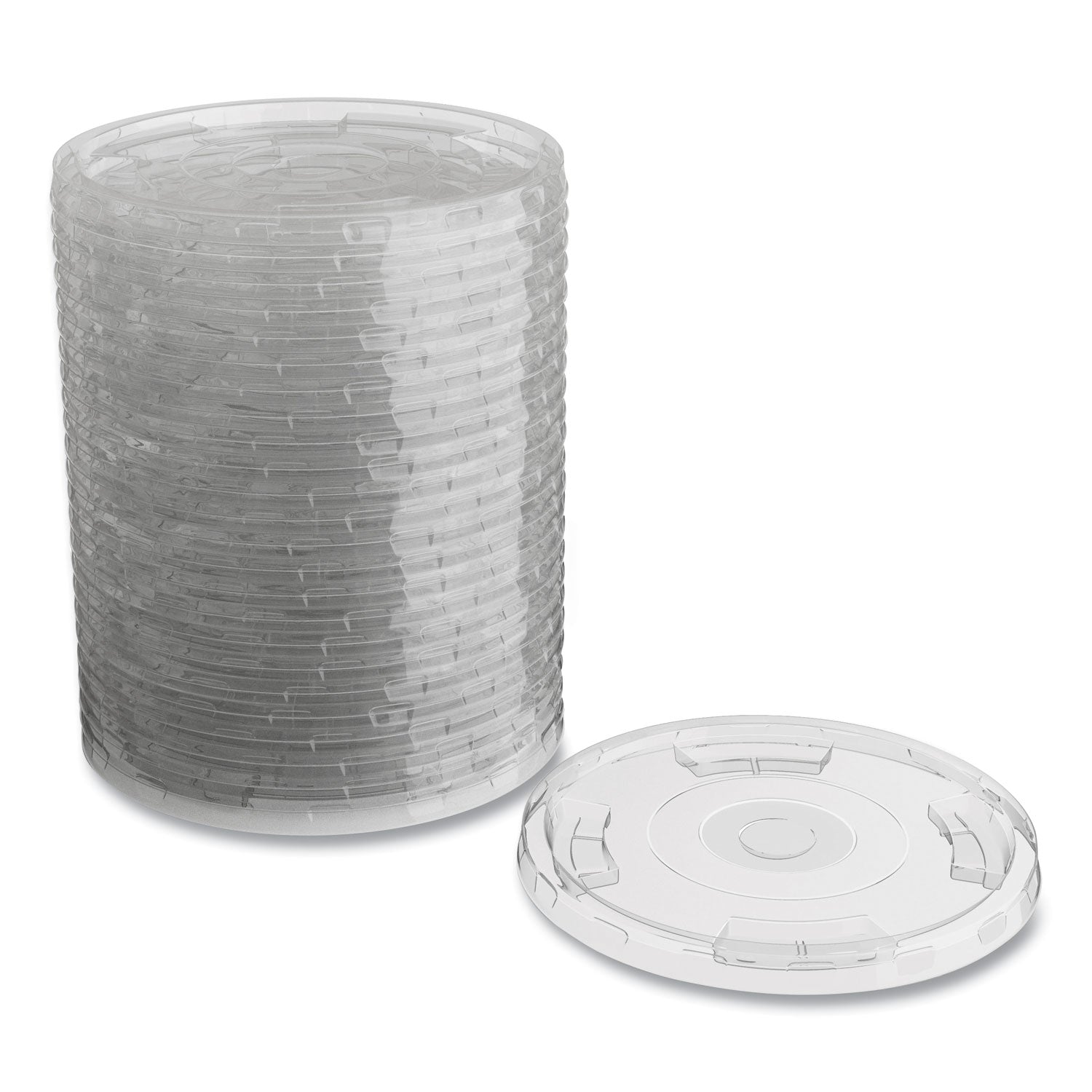 Perk™ Compostable Straw Slot Plastic Cold Cup Lids, Fits 12 oz/16 oz Cold Cups, Clear, 500/Pack