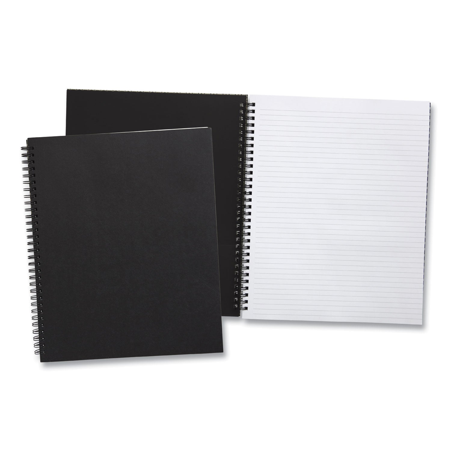 TRU RED™ Wirebound Soft-Cover Notebook, 1-Subject, Narrow Rule, Black Cover, (80) 11 x 8.5 Sheets
