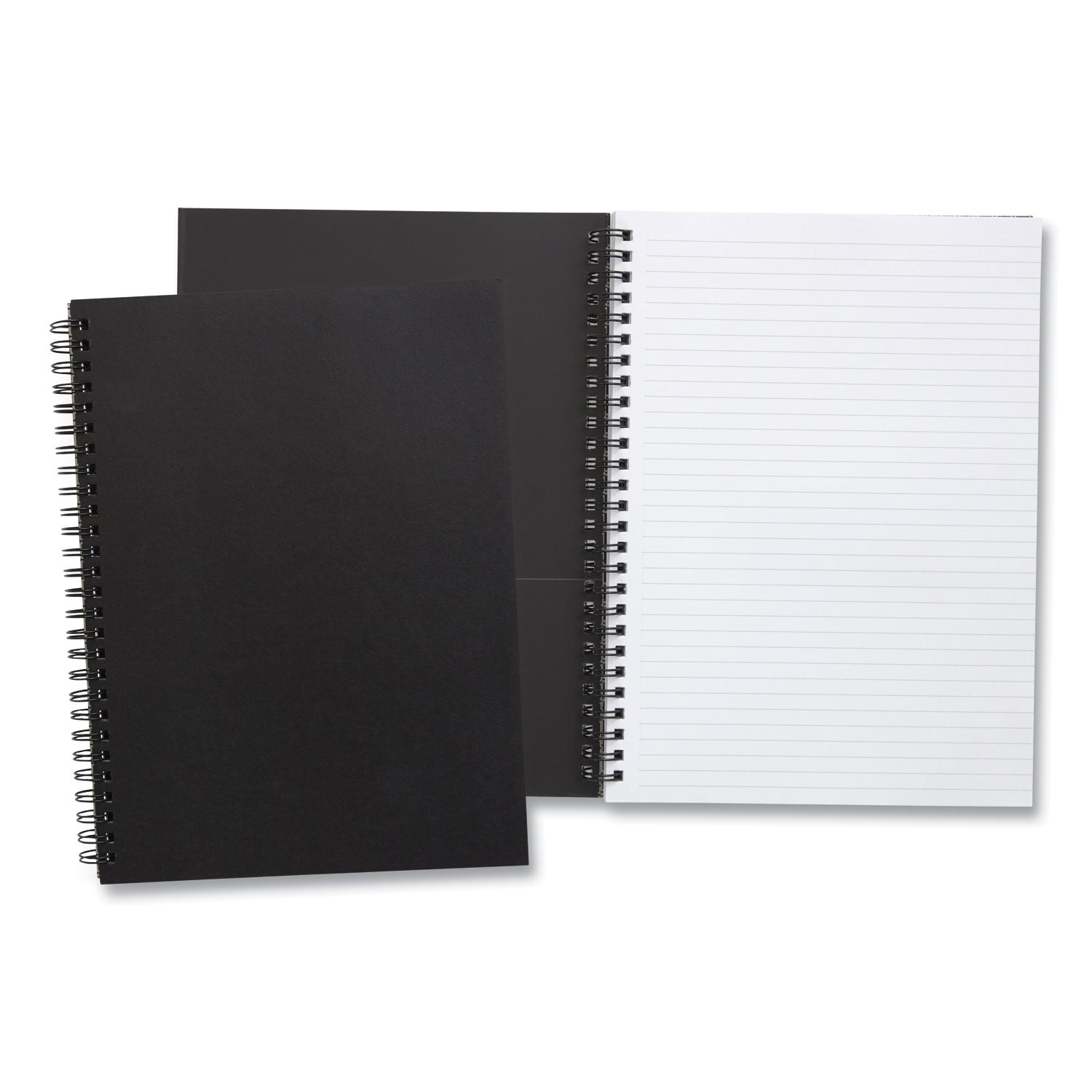 TRU RED™ Wirebound Soft-Cover Notebook, 1-Subject, Narrow Rule, Black Cover, (80) 9.5 x 6.5 Sheets