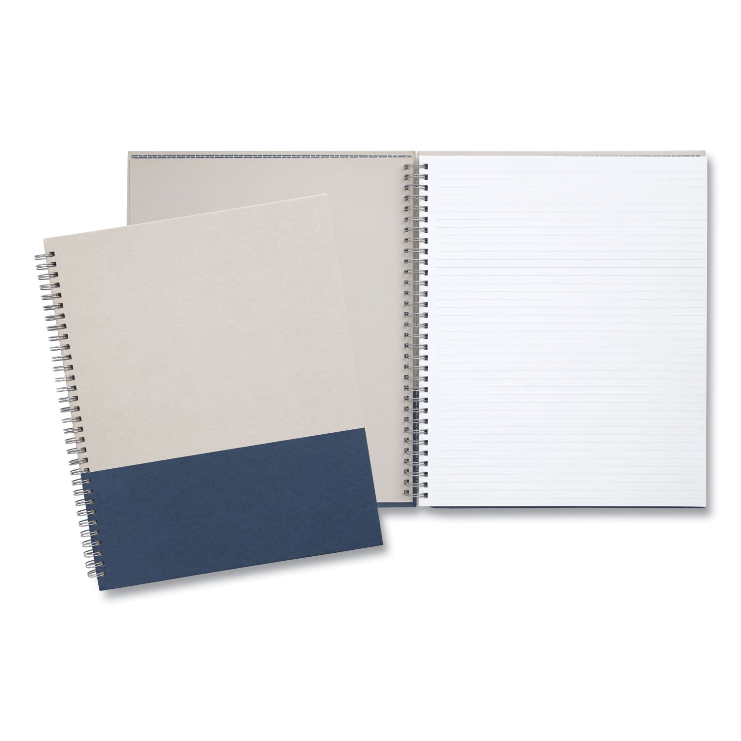 TRU RED™ Wirebound Hardcover Notebook, 1-Subject, Narrow Rule, Gray/Blue Cover, (80) 11 x 8.5 Sheets